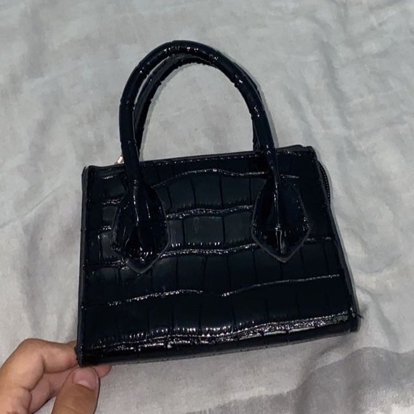 Black Animal Print Mini Purse - Picture 1 of 3